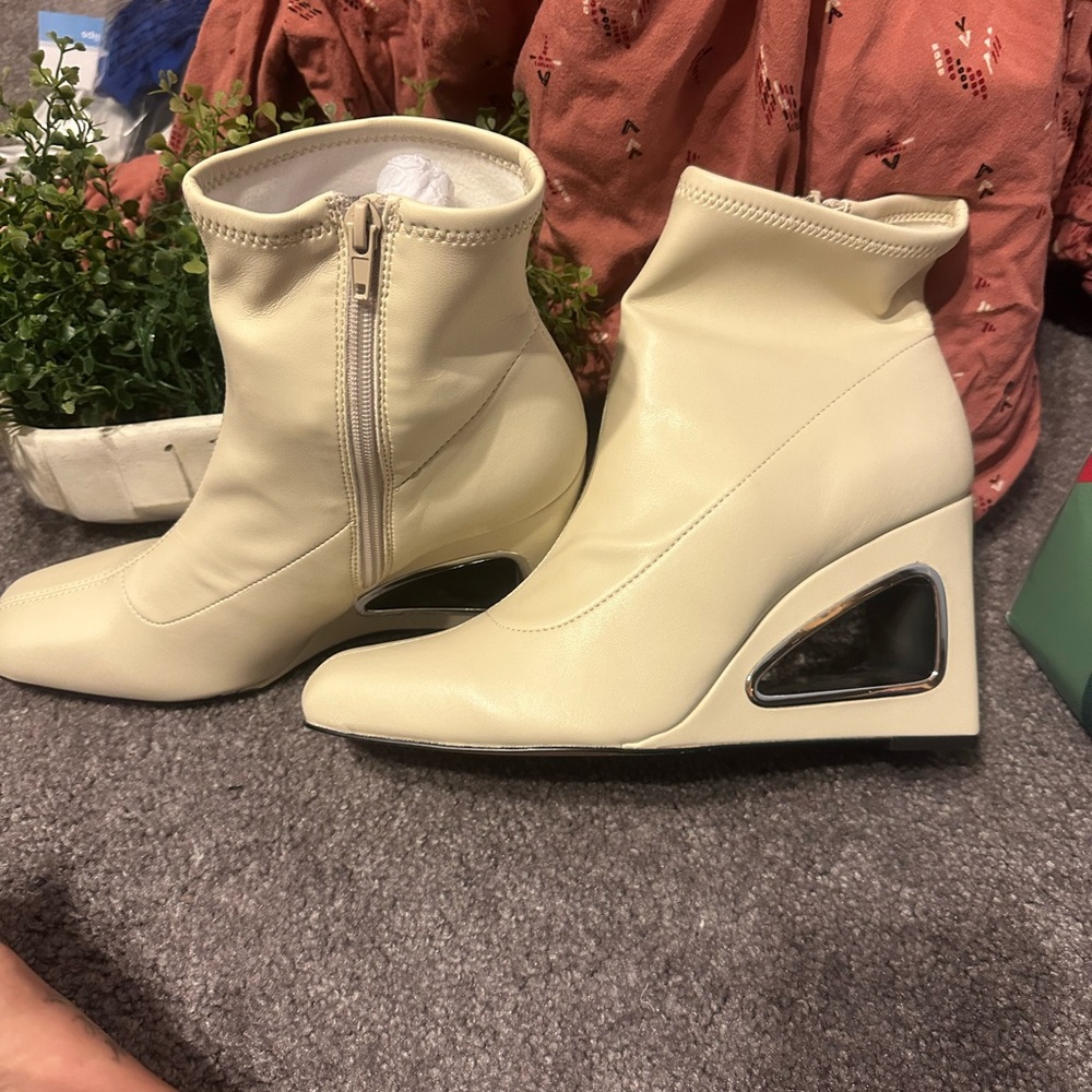 Katy Perry Collections Cream Wedge Boots